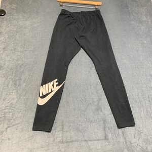 Nike Just Do It Pants Womens Medium Black Swoosh Logo Athletic Workout Yoga